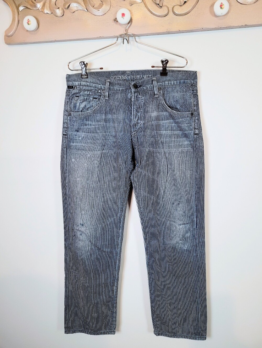 Citizens of Humanity striped Dylan Boyfriend Jeans Vertigo Blue Wash